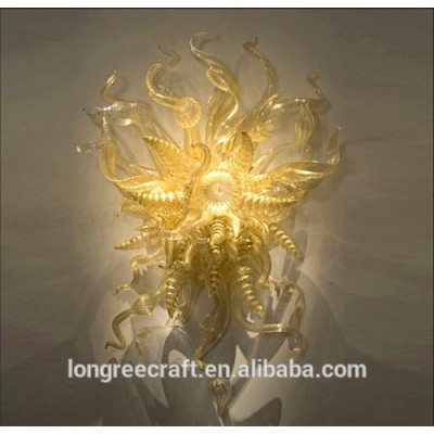 LRW005-Modern Light Yellow Murano Glass Wall Lamp for Interior Decoration