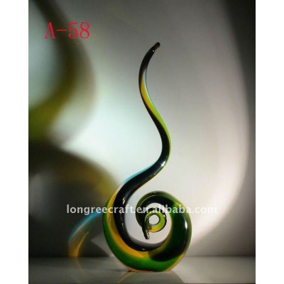 Multi color Europe style beautiful hand blown glass snake art for sale