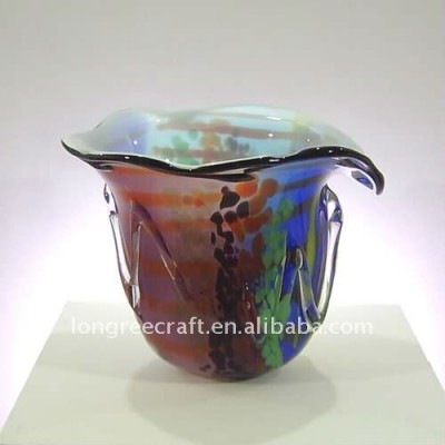 High Quality Beautiful Gift LRT147 Hand Blown Glass Bowl in Multicolor