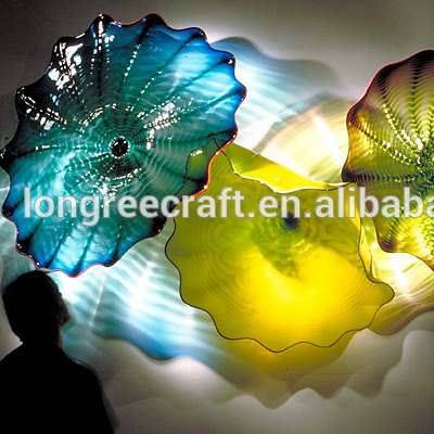 Mouth Blown Murano Glass Plates Hanging Craft Home Goods Wall Art